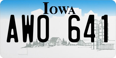 IA license plate AWO641