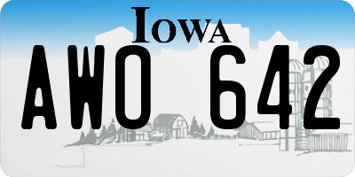 IA license plate AWO642