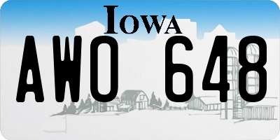 IA license plate AWO648