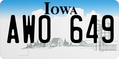IA license plate AWO649