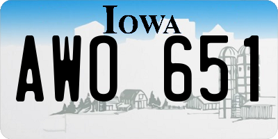 IA license plate AWO651
