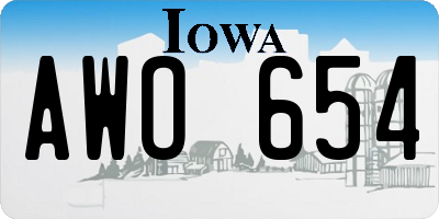 IA license plate AWO654