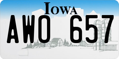 IA license plate AWO657