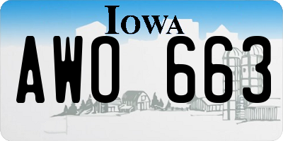 IA license plate AWO663