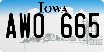 IA license plate AWO665