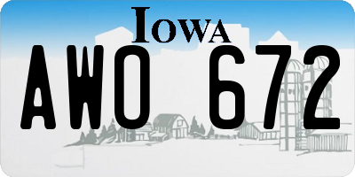 IA license plate AWO672