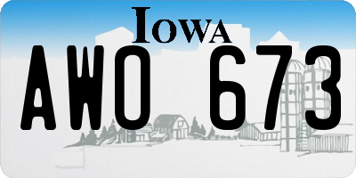 IA license plate AWO673