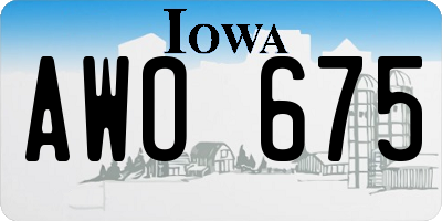 IA license plate AWO675