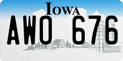 IA license plate AWO676