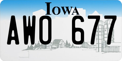 IA license plate AWO677