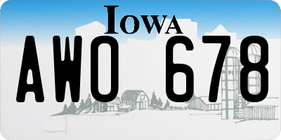 IA license plate AWO678