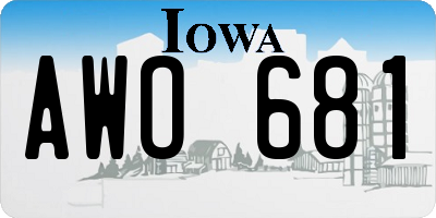 IA license plate AWO681