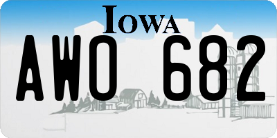 IA license plate AWO682