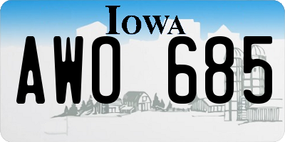 IA license plate AWO685