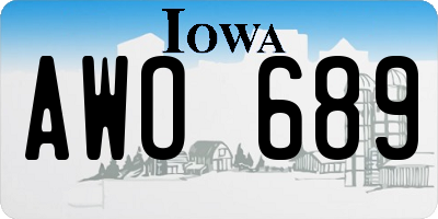 IA license plate AWO689
