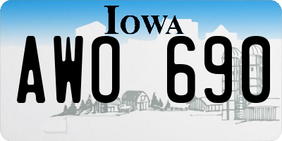 IA license plate AWO690