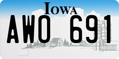 IA license plate AWO691