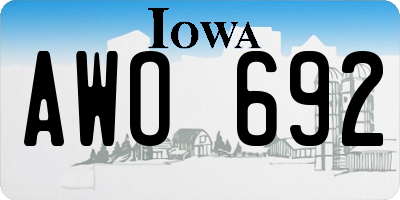 IA license plate AWO692