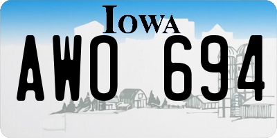IA license plate AWO694