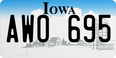 IA license plate AWO695