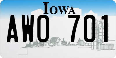 IA license plate AWO701