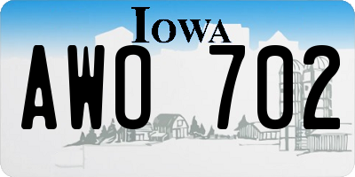 IA license plate AWO702