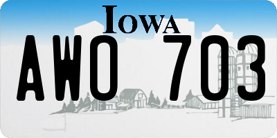 IA license plate AWO703