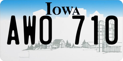 IA license plate AWO710