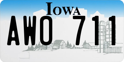 IA license plate AWO711