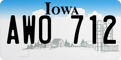 IA license plate AWO712