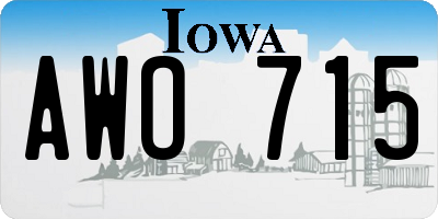 IA license plate AWO715