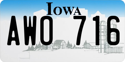 IA license plate AWO716