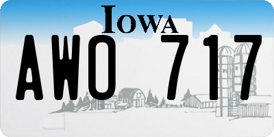 IA license plate AWO717