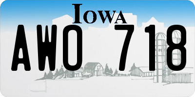 IA license plate AWO718