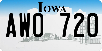 IA license plate AWO720