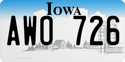 IA license plate AWO726