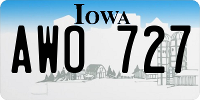 IA license plate AWO727
