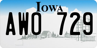 IA license plate AWO729