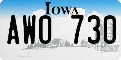 IA license plate AWO730
