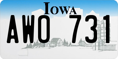 IA license plate AWO731
