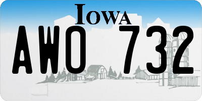 IA license plate AWO732
