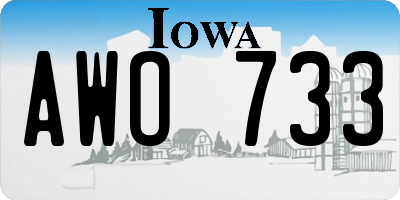 IA license plate AWO733