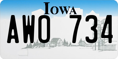 IA license plate AWO734