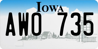 IA license plate AWO735