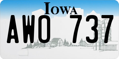 IA license plate AWO737