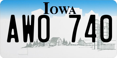 IA license plate AWO740