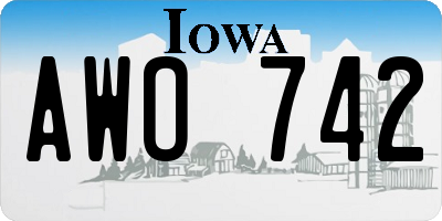 IA license plate AWO742