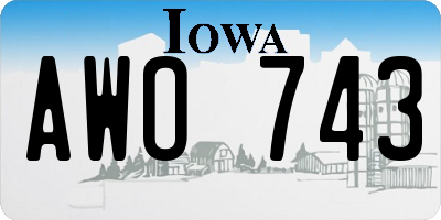 IA license plate AWO743