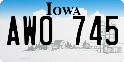 IA license plate AWO745