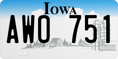 IA license plate AWO751